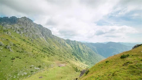 Mountains and Valley at Summer, Clouds Timelapse Stock Footage 316766732
