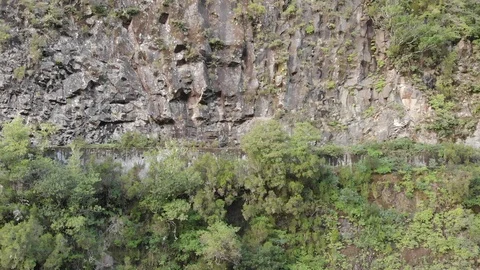 Mountains and waterfall. Drone Stock Footage 120743272