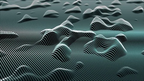 The mountains appear from a perfectly flat terrain grid. seamless loop. Vídeo Stock 81262716