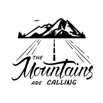 Mountains are calling Stock Illustration