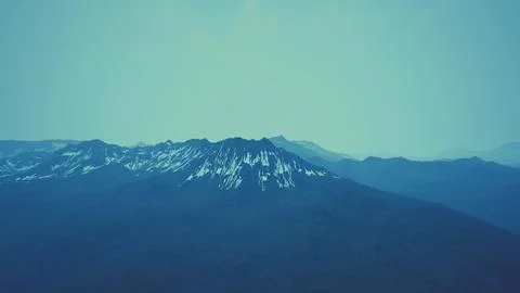 Mountains are hidden in low clouds and fog 스톡 일러스트