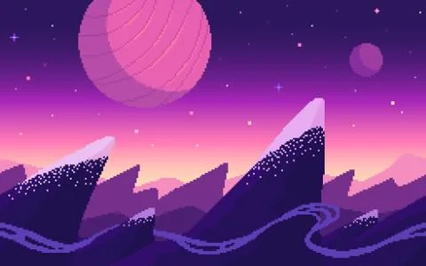 Mountains area on alien planet. Stock-Illustration