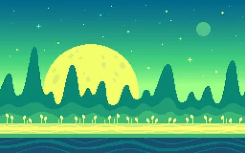Mountains area on alien planet. Stock Illustration