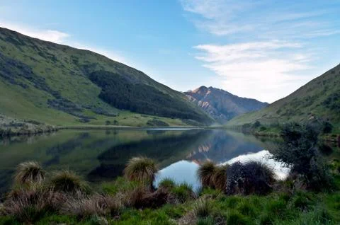 Mountains Around Lake, Beautiful Reflection Stock Photos