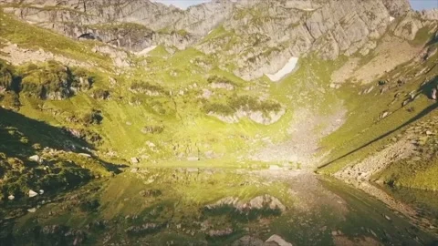 Mountains around the lake. Stock Footage 149108744