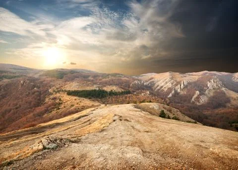 Mountains in autumn Stock Photos