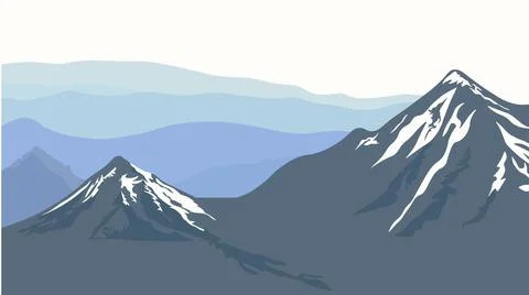 Mountains background for birds Stock Illustration