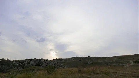 Mountains in the background of gray clouds. Dark clouds envelop the tops of the Stock Footage 97187872