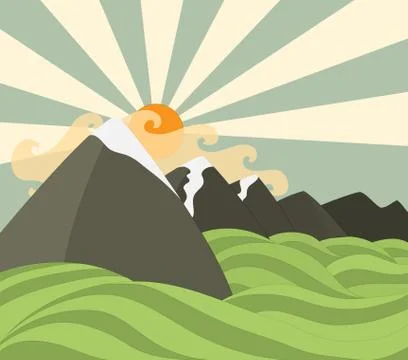 Mountains background Stock Illustration
