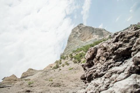 Mountains in the background sky. Stock Photos