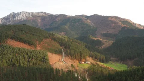 Mountains of the Basque country as seen from the drone in summer. Stock Footage 119790977