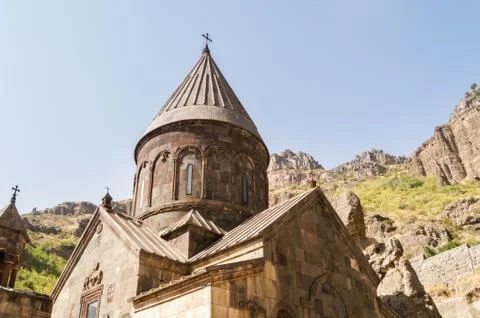 Mountains behind the monastery. Stock Photos