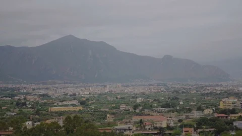 Mountains behind Palermo in Sicily Stock Footage 88648628