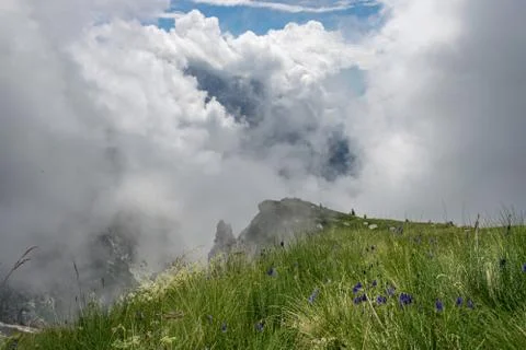 Mountains between the Clouds Stock Photos