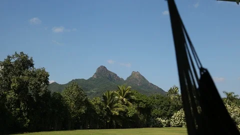 Mountains between Hammock Stock Footage 93593032
