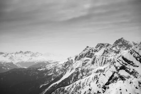Mountains in Black and White Stock Photos