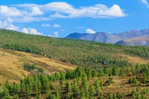The mountains on blue sky background Foto stock
