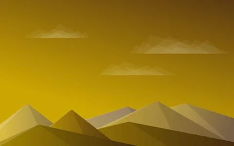 Mountains, blue sky, clouds Stock Illustration