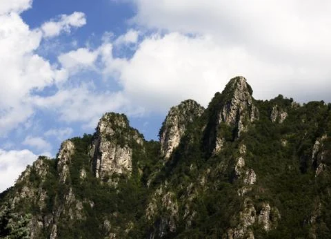 Mountains with a blue sky Stock Photos