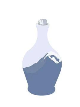 Mountains in the bottle vector Stock Illustration