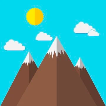 Mountains bright image - vector illustration. Stock Illustration