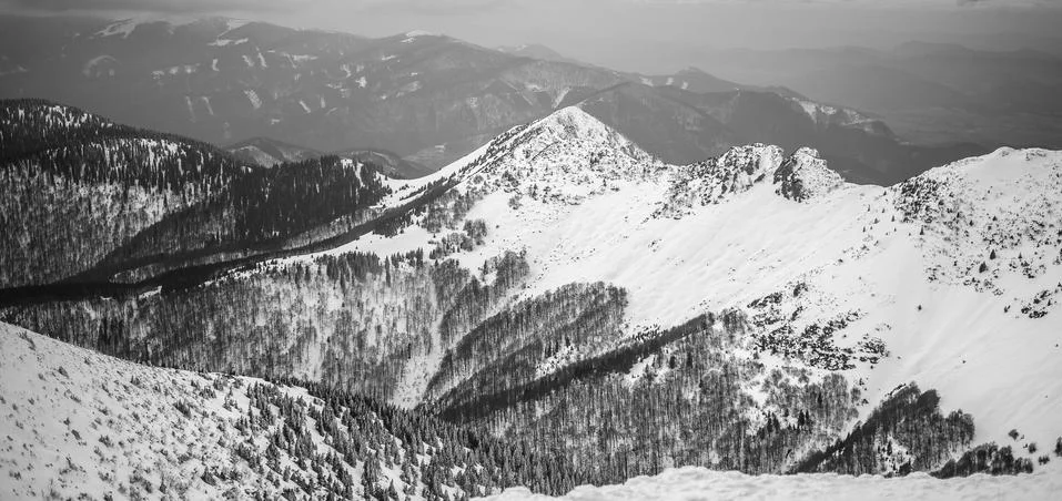 Mountains in BW Stock Photos