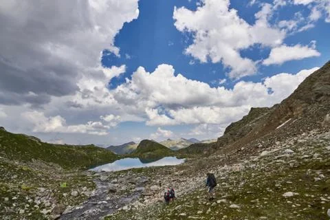 Mountains of the Caucasus range Arkhyz, Sofia lake, climbing mountains, Hikin Stock Photos