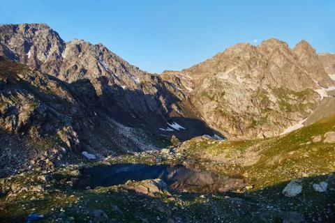 Mountains of the Caucasus range Arkhyz, Sofia lake, climbing mountains, Hikin Stock Photos