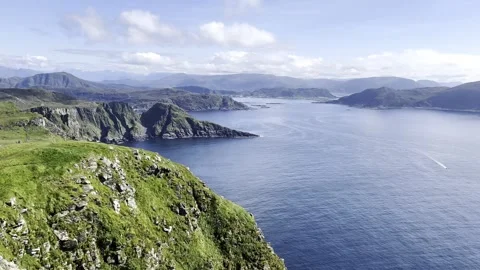 Mountains cliffs overlooking the sea of Norway Stock Footage 314616142