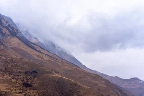 Mountains with clouds against the sky Stock Photos