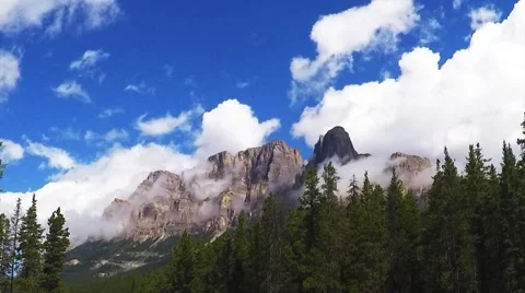 Mountains &amp; Clouds of Banff, Canada (time Lapse) Stock Footage 68147490
