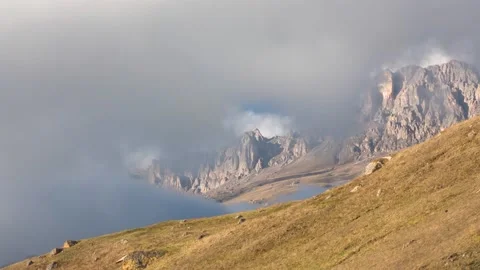 Mountains in the clouds. Stock Footage 153560413