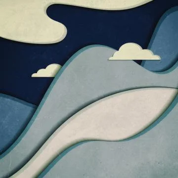 Mountains with clouds Stock Illustration