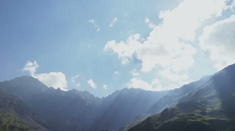 Mountains. Clouds moving. Sunny. Stock Footage 66063281