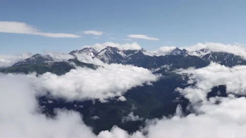 Mountains in the clouds, natural background landscape sky Stock Footage 232291262