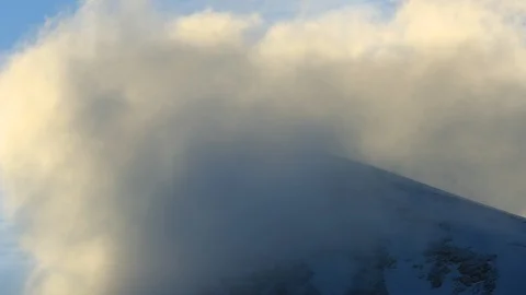Mountains with clouds. Peak with clouds, Nepal, Himalayas Stock Footage 86895437