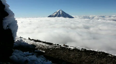 Mountains, clouds, people Stock Footage 849128