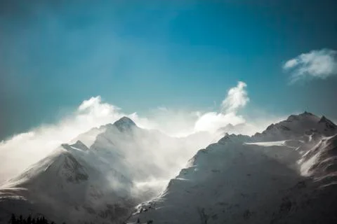 Mountains with Clouds Stock Photos