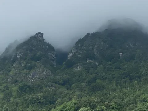 Mountains with clouds Stock Photos
