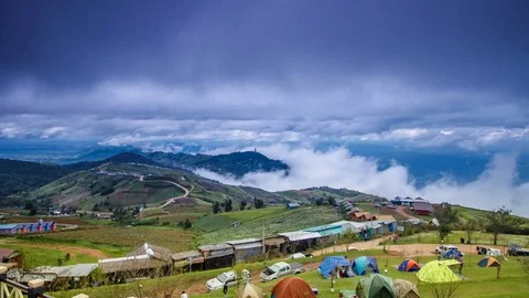 Mountains with clouds, rain Stock-Footage 80134504