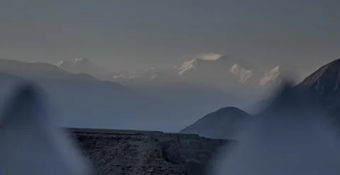 Mountains, clouds, snow, slider timelapse Stock Footage 247136457