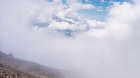 Mountains Clouds Time Lapse Zoom Out 4k Stock Footage