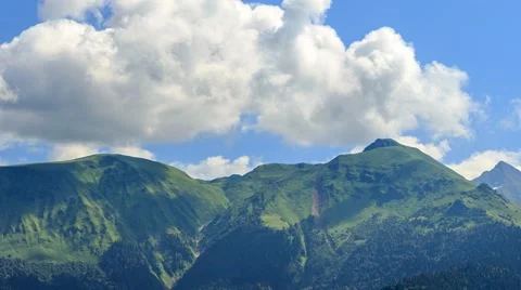 Mountains with clouds. TimeLapse. HDR. Sochi, Russia. 1280x720 Vídeo Stock 53835640