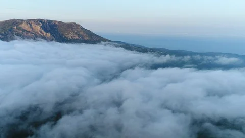 Mountains in the Clouds. Top View. Crimea. Stock Footage 126267566