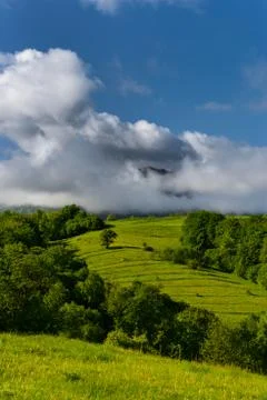 Mountains in clouds in ukraine Stock Photos