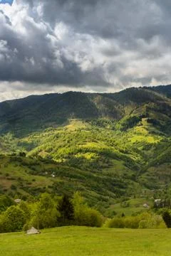 Mountains in clouds in ukraine Stock Photos