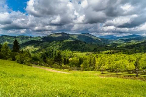 Mountains in clouds in ukraine Foto stock