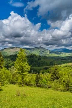 Mountains in clouds in ukraine Stock Photos