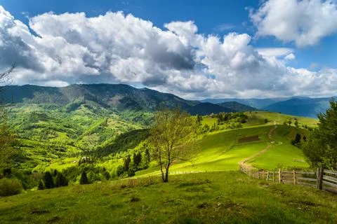 Mountains in clouds in ukraine Stock Photos