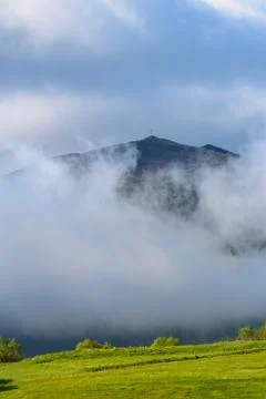 Mountains in clouds in ukraine Stock Photos